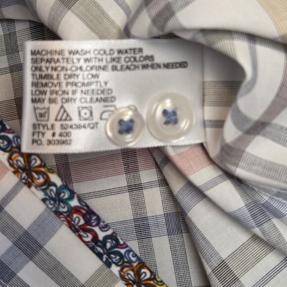 Leo Chevalier Men’s Short Sleeve Shirt LT Large Tall Plaid NWT Cotton Laos - Picture 8 of 14